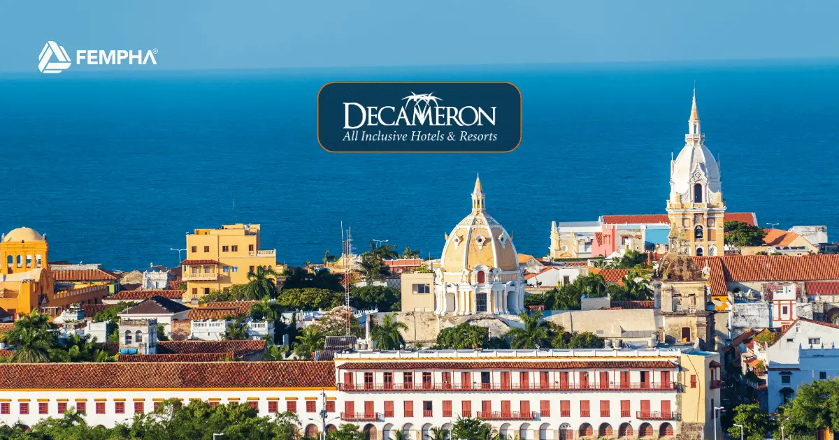Imagen promocional del convenio FEMPHA con Decameron: disfruta un descuento exclusivo para tus vacaciones en el Caribe.