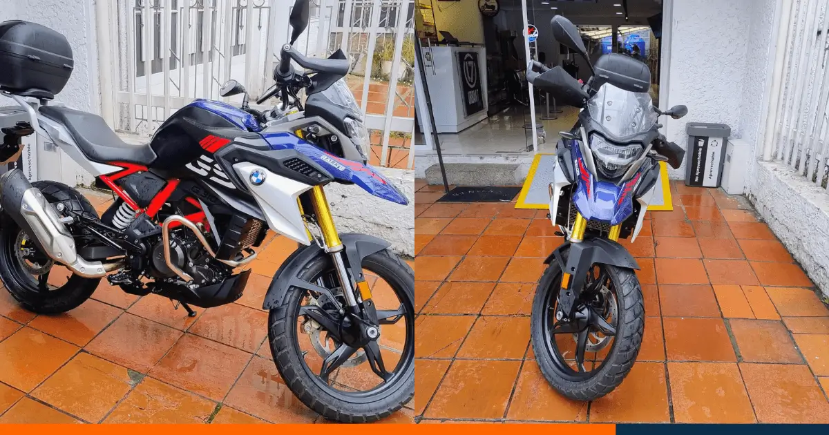 Imagen de motocicleta BMW G310GS modelo 2022 en venta, diseño deportivo, en excelente estado y con documentos al día.