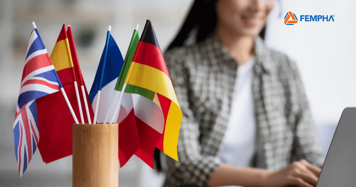 Imagen promocional del convenio educativo de Fempha que ofrece descuentos de hasta el 65% para estudiar inglés o francés.
